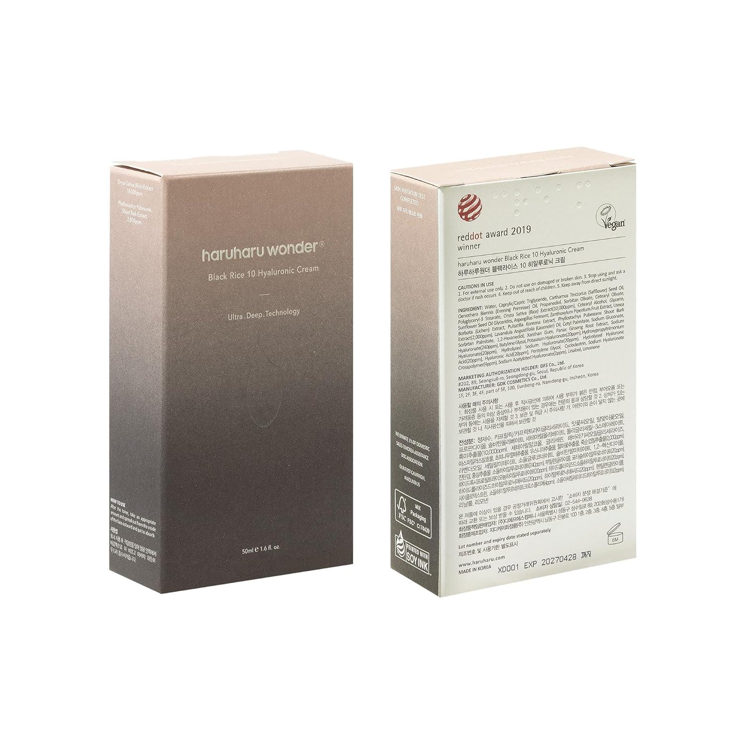 image:imageHARUHARU wonder Black Rice 10 Hyaluronic Cream 16 fl oz Face Moisturizer Vegan Cruelty Free Daily skincare Korean Skincare16 Fl Oz Pack of 1