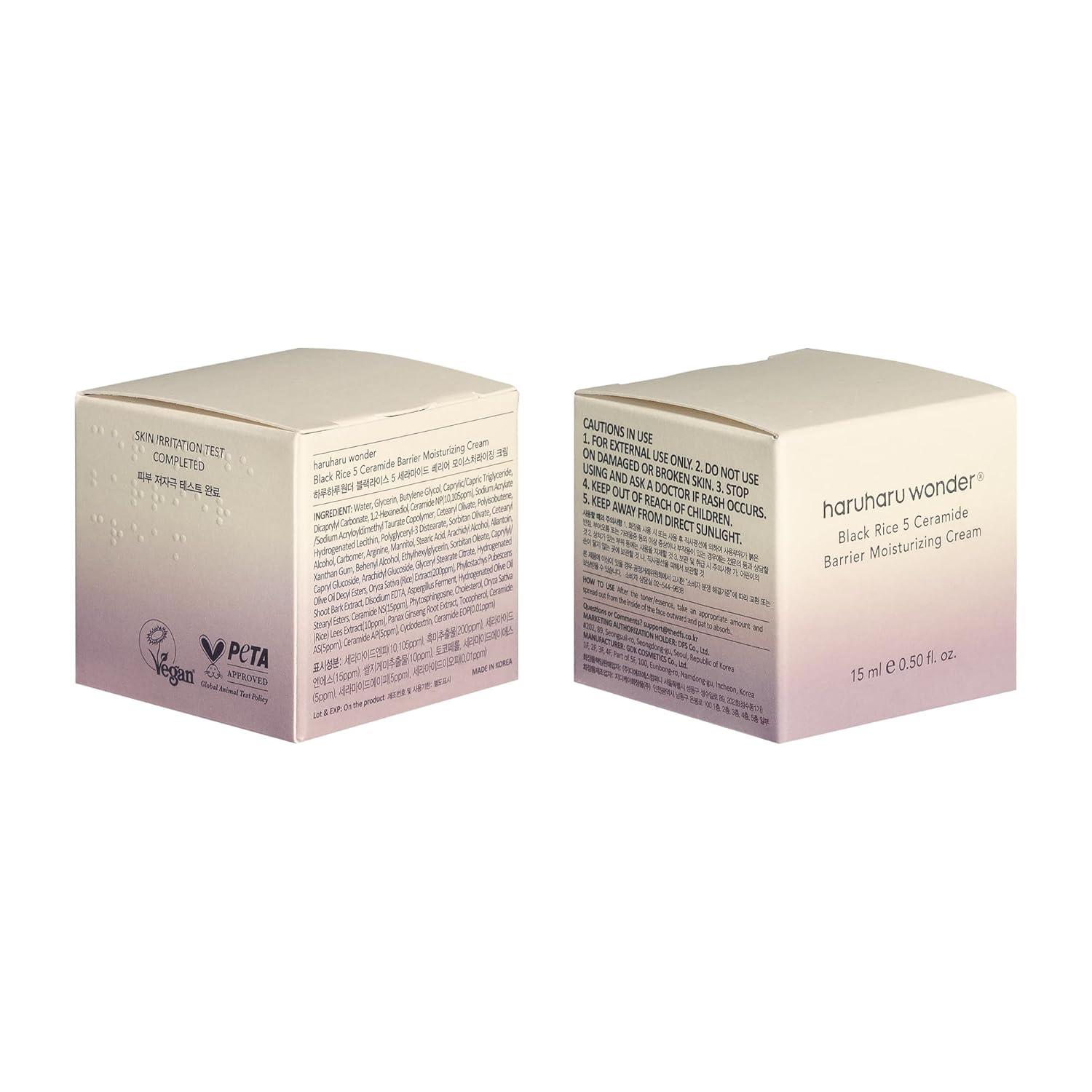 image:imageHARUHARU wonder Black Rice 5 Ceramide Barrier Moisturizing Cream Daily Skin Barrier Care LongLasting Hydration Soothing amp Nourishing Ceramide Capsules Korean Skincare Travel Size 050 floz