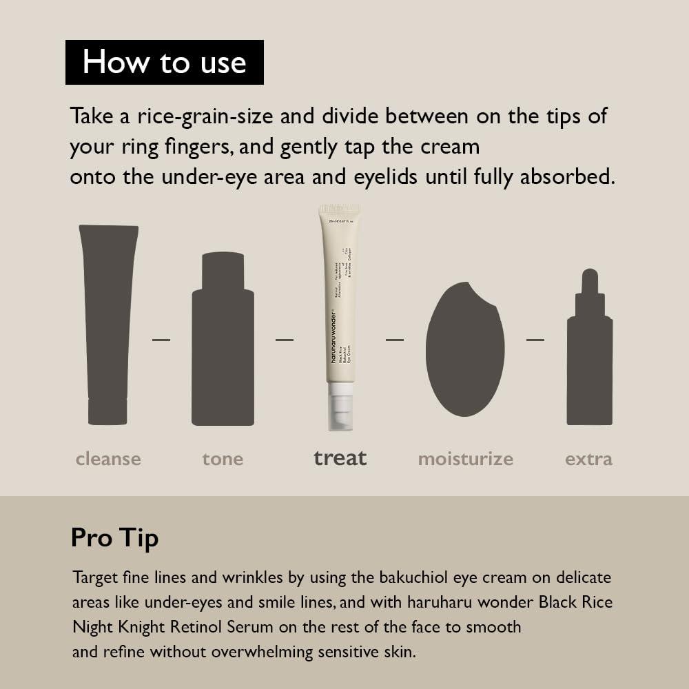 image:imageHARUHARU wonder Black Rice Bakuchiol Eye Cream Smooths Fine Lines amp Crows Feet Reduces Puffiness amp Dark Circles Lightweight Day and Night Care 134 fl oz Duo Set07 Fl Oz Pack of 1