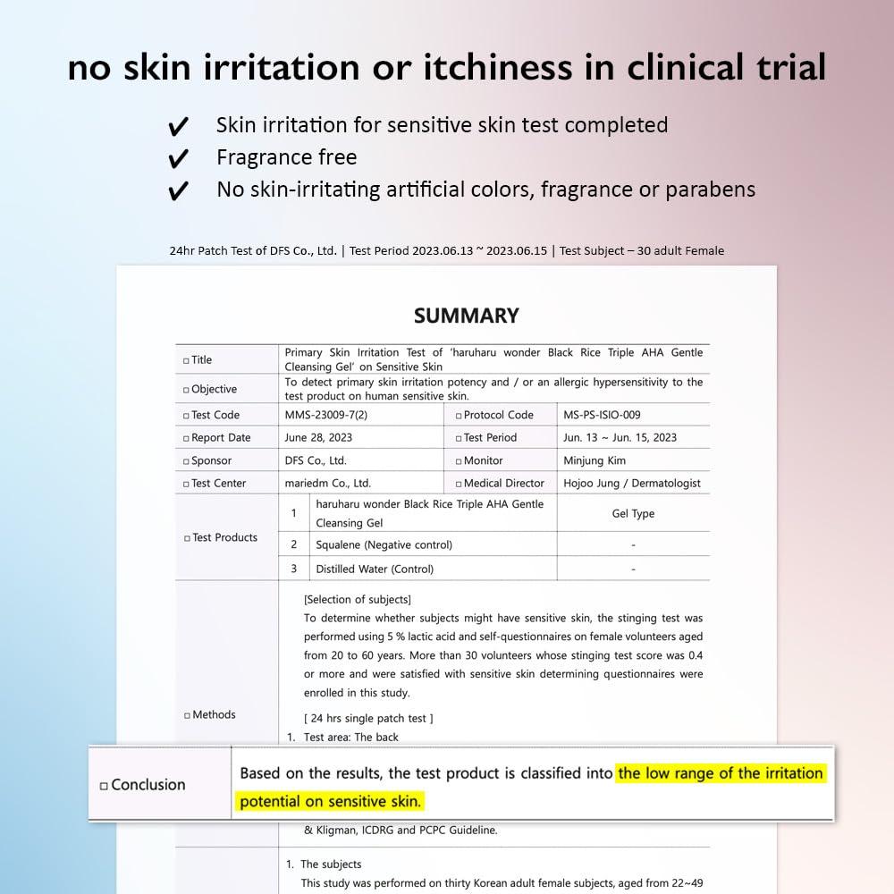 image:imageHARUHARU wonder Black Rice Triple AHA Gentle Cleansing Gel Hydrating Cleansing gel Gentle exfoliating Vegan Travel essentials Korean Skincare 338 fl oz34 Fl Oz Pack of 1