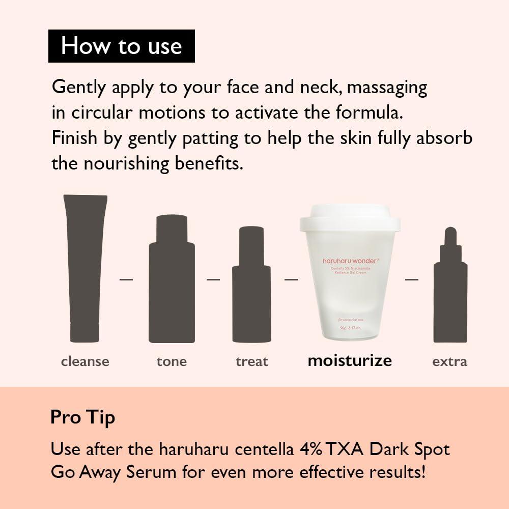 image:imageHARUHARU wonder Centella 5 Niacinamide Radiance Gel Cream Reduces Fine Lines Improves Skin Tone Pore Minimizer Hydrating amp Soothing For All Skin Types 141 fl oz317 Fl Oz Pack of 1