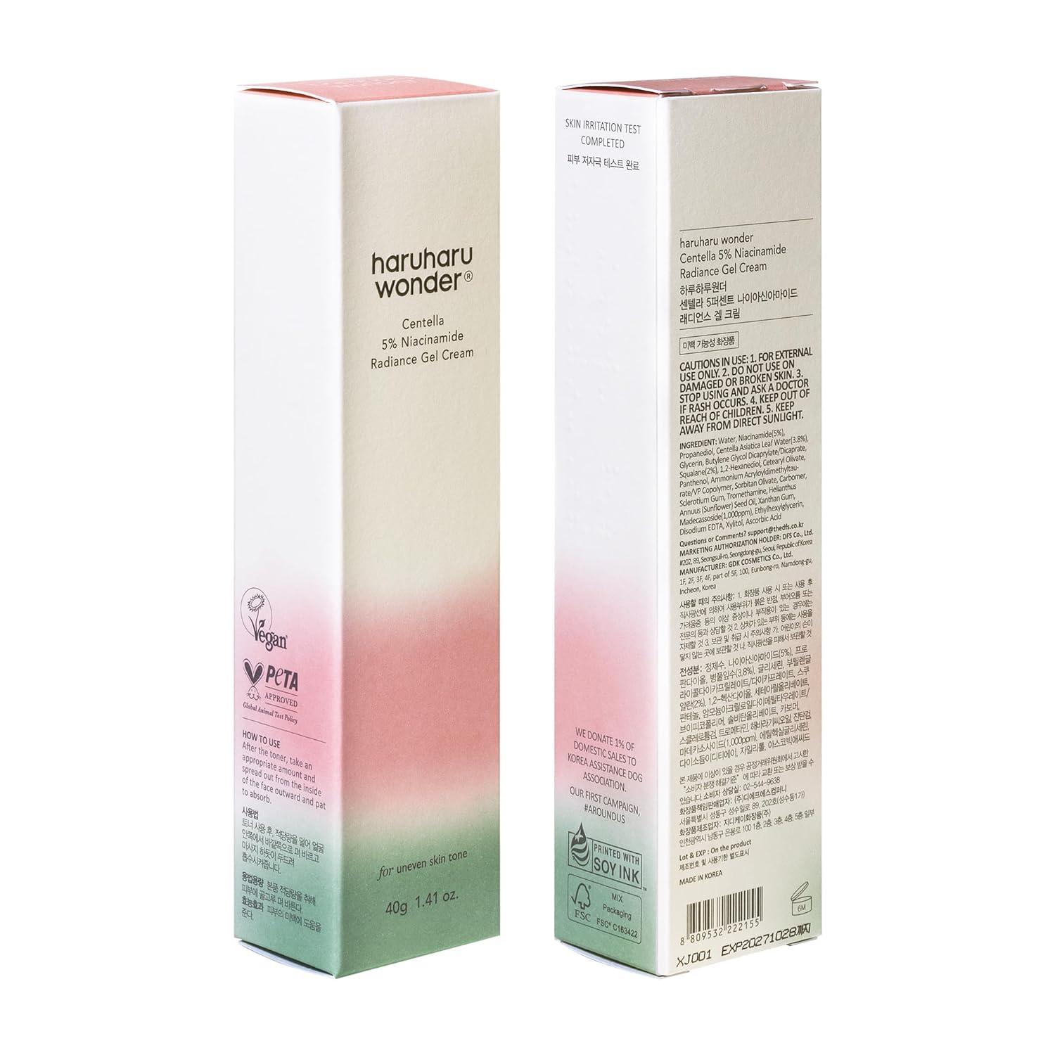 image:imageHARUHARU wonder Centella 5 Niacinamide Radiance Gel Cream Reduces Fine Lines Improves Skin Tone Pore Minimizer Hydrating amp Soothing For All Skin Types 141 fl oz141 Fl Oz Pack of 1