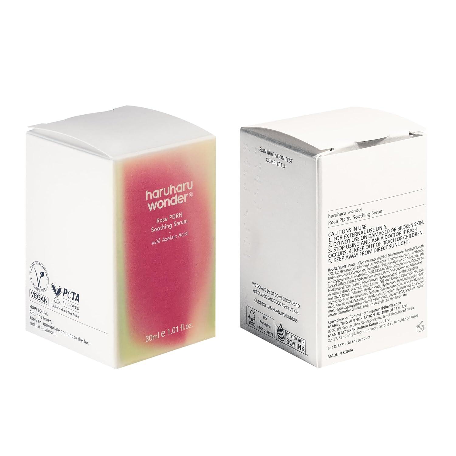 image:imageharuharu wonder Rose PDRN Soothing Serum with Azelaic Acid Redness Relief Barrier Repair Bulgarian Rose Lightweight Formula for Sensitive Skin Fragrance Free Korean Skincare Vegan 101 floz