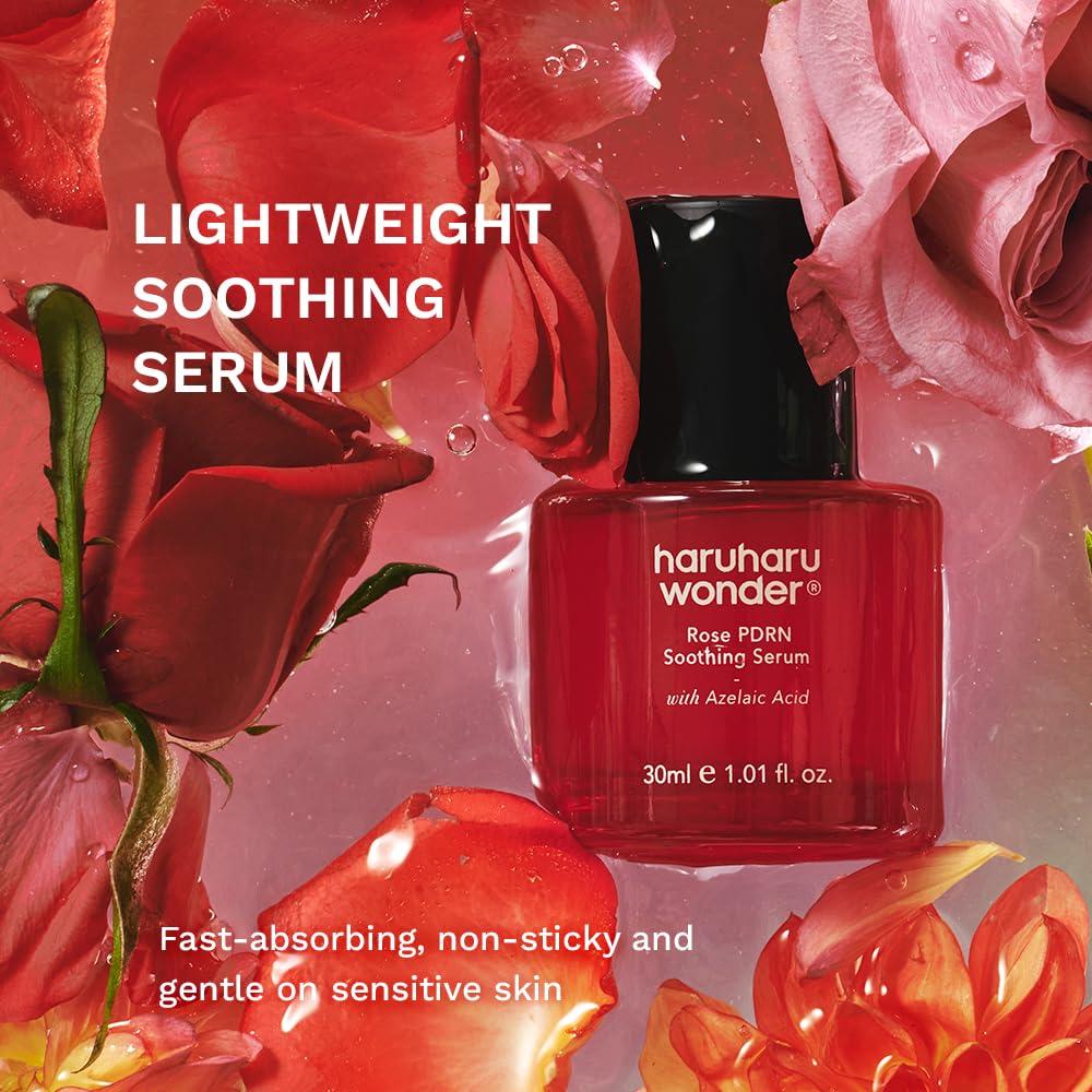 image:imageharuharu wonder Rose PDRN Soothing Serum with Azelaic Acid Redness Relief Barrier Repair Bulgarian Rose Lightweight Formula for Sensitive Skin Fragrance Free Korean Skincare Vegan 101 floz