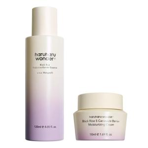 haruharu Wonder Skin Barrier Strengthening Duo, Black Rice Probiotics Barrier Essence & 5 Ceramide Moisturizing Cream