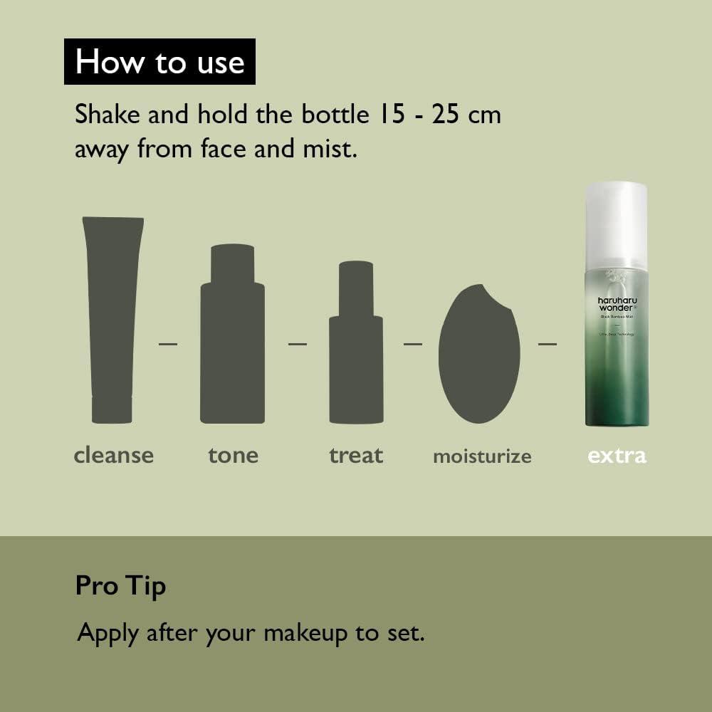 image:imageHARUHARU wonder Black Bamboo Mist Hydrating and Firming Skin Black Rice Panax Ginseng for Clean and Smooth Skin Surface Korean Skincare Vegan Cruelty Free 27 floz27 Fl Oz Pack of 1