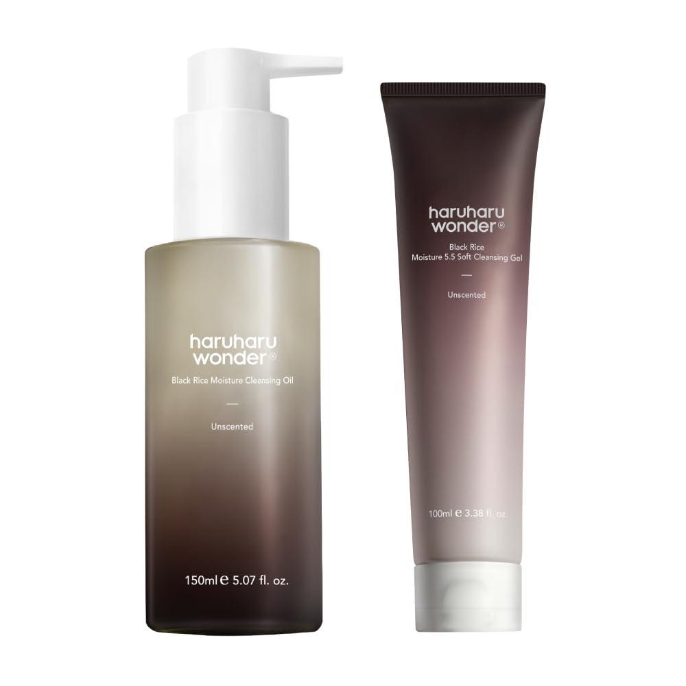 image:imageHARUHARU wonder Black Rice Moisture Cleansing Oil amp 55 Soft Cleansing Gel Double Cleansing Duo Set